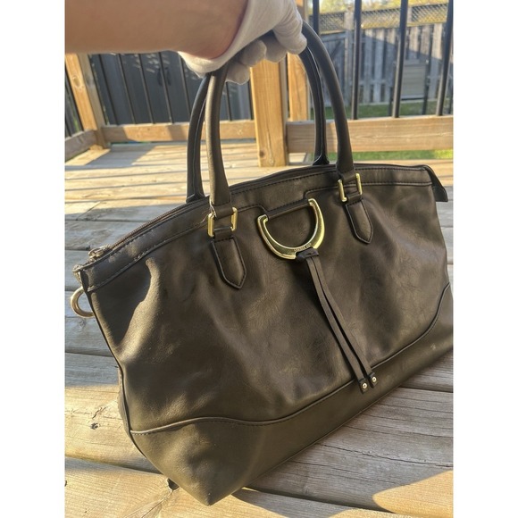 London Fog Benson Dome Green Satchel Purse - Picture 6 of 10